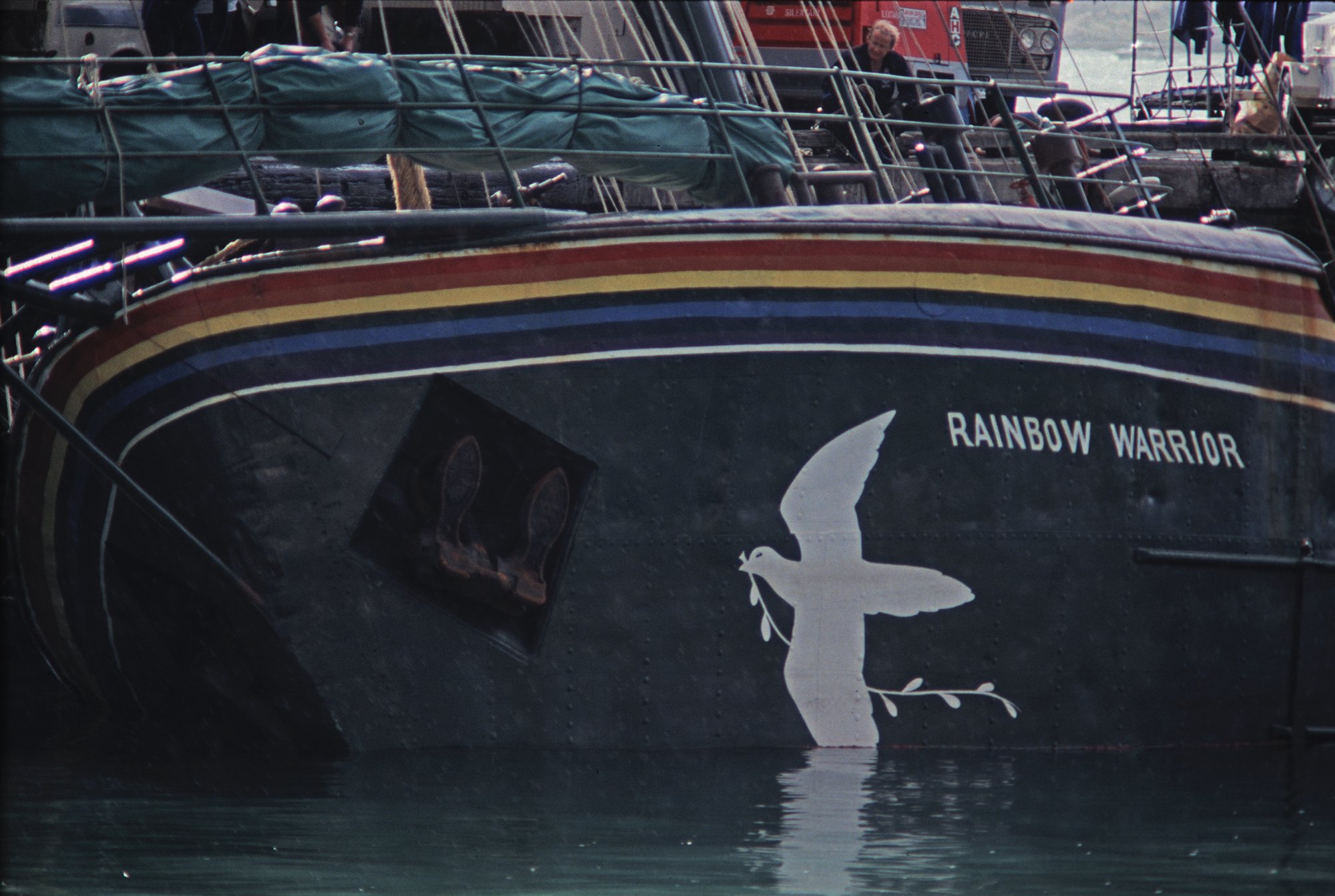 The sight of the Greenpeace ship Rainbow Warrior, lying bombed and submerged in Auckland harbour