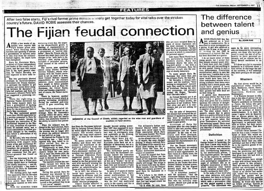 The Fijian feudal connection