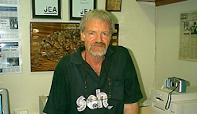 David Robie in his office at the University of the South Pacific