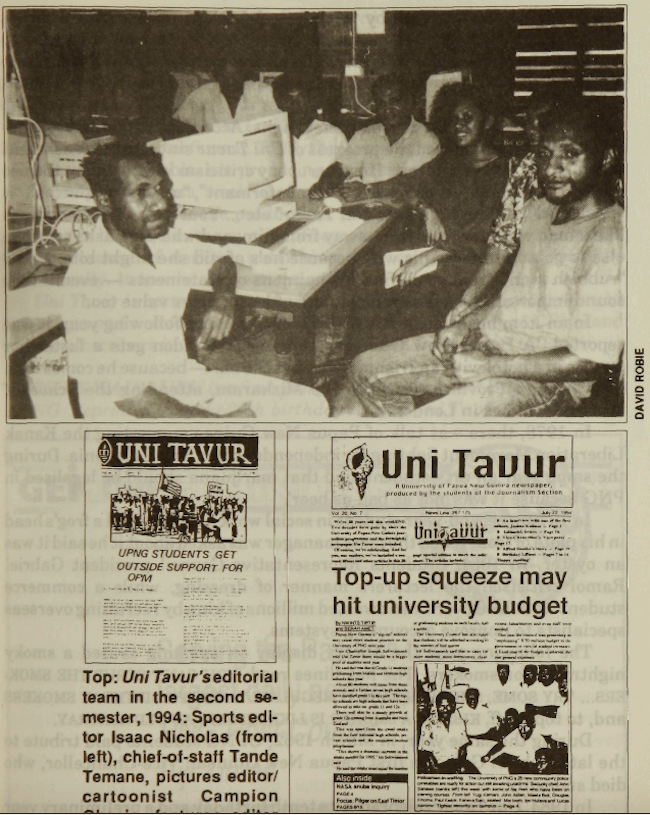 Uni Tavur's editorial team in the second semester, 1994