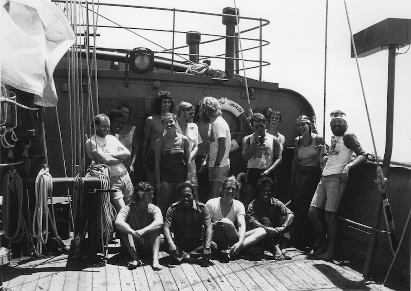 The 1985 'Rainbow Warrior' crew .. . and a journalist