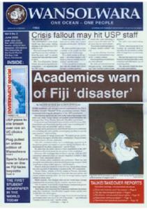 USP student journalism newspaper Wansolwara (2000 Fiji coup edition)