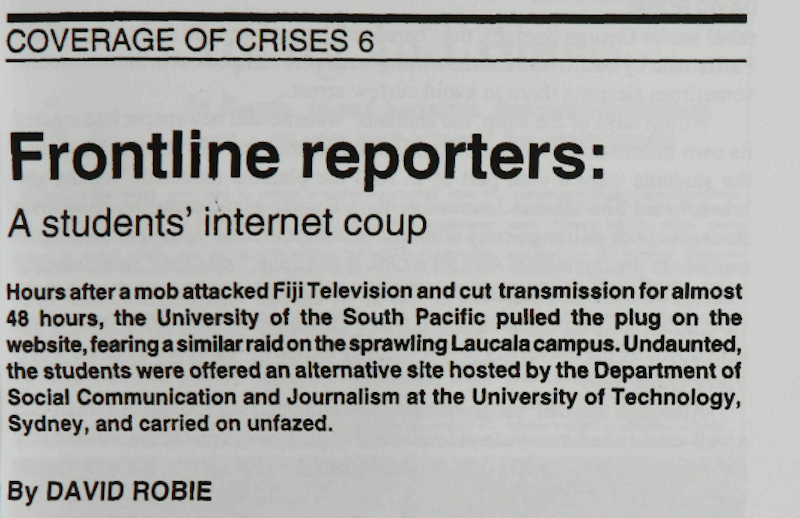 Frontline reporters: A students' internet coup