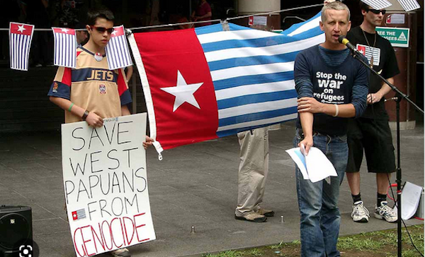 Protesters for West Papua and against genocide