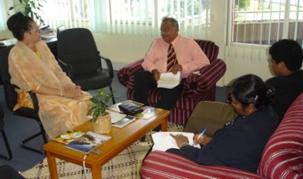 Fiji's Interim Minister for Labour and Tourism Bernadette Rounds-Ganilau is interviewed by Dr James Anthony