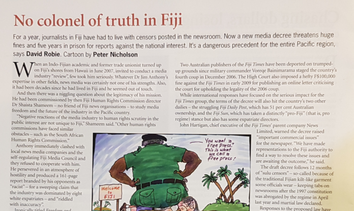 For a year, journalists in Fiji have had to live with censors