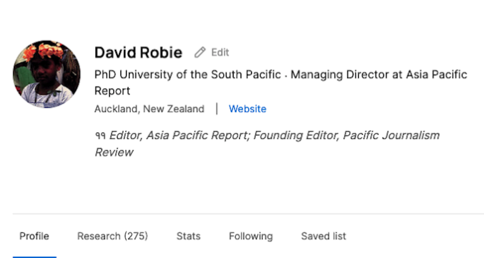 David Robie at Research Gate