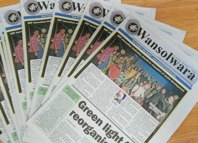 The award-winning USP journalism newspaper Wansolwara