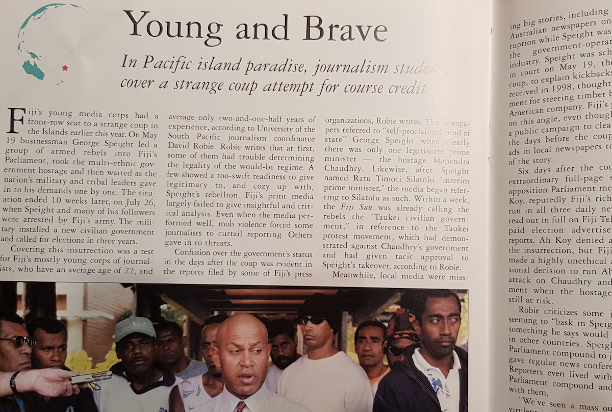 Young and Brave: The student coverage of the George Speight coup in May 2000