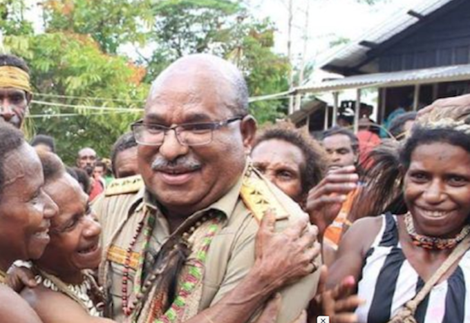 Papuan Governor Lukas Enembe with his people