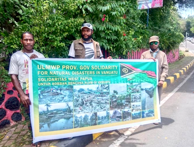 West Papuans in a solidarity fundraising rally to support for the victims of this month's tropical cyclones in Vanuatu