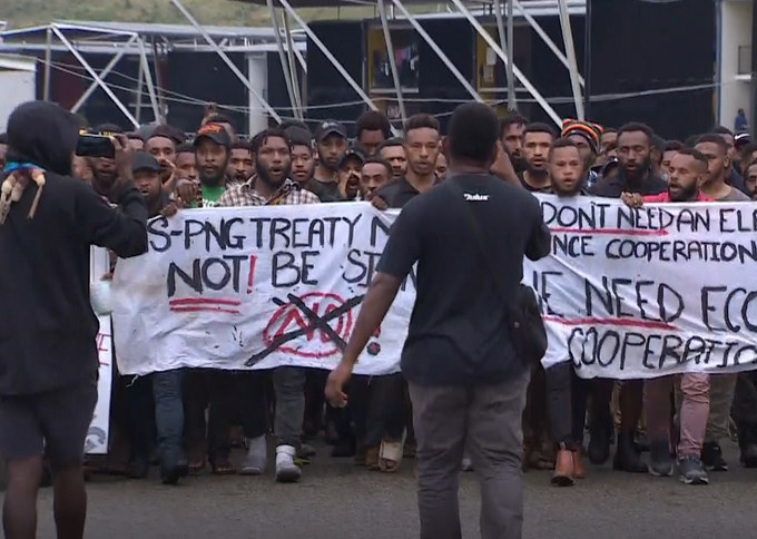 University of Papua New Guinea students protest against the US-PNG defence pact