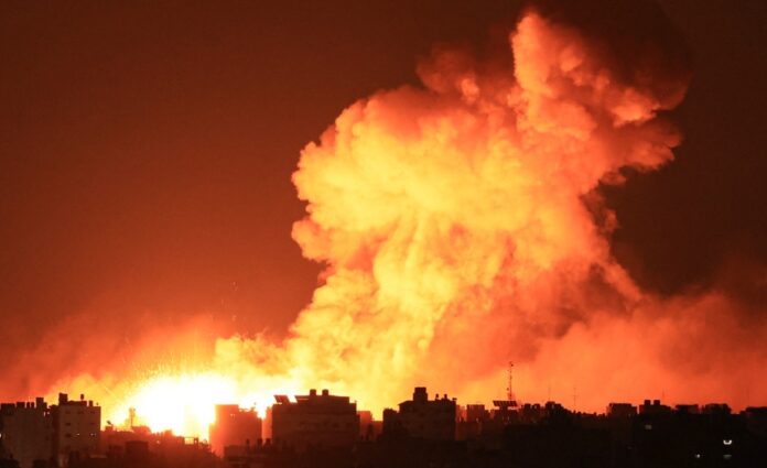 Indiscriminate Israeli bombardment of civilian districts in Gaza where dozens of families have been wiped out