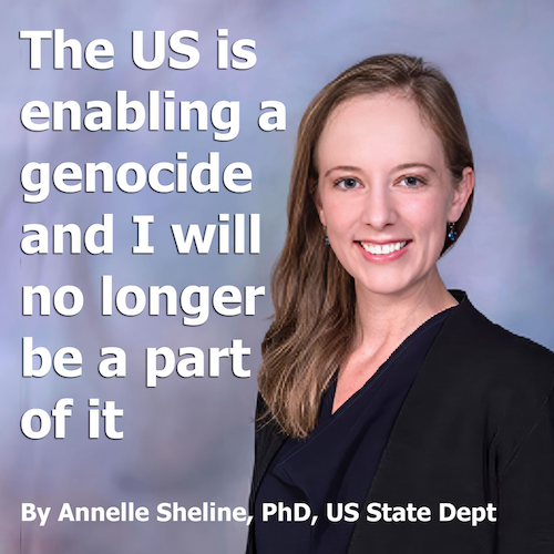 Resigned US State Department official Annelle Sheline