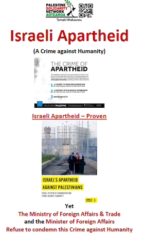 The PSNA flyer on New Zealand and Israel’s apartheid