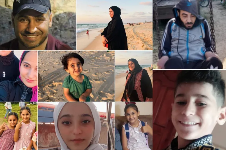 A collage of Palestinian family photos