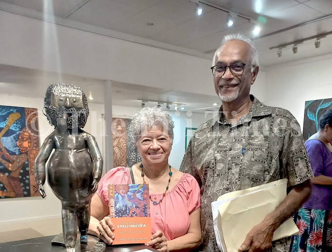 Co-editors Vijay Naidu and Claire Slatter at the launch of ‘Remembering Epeli Hau’ofa'