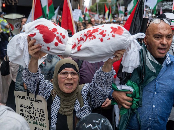 Protesters over the Gaza genocide in Sydney earlier this week