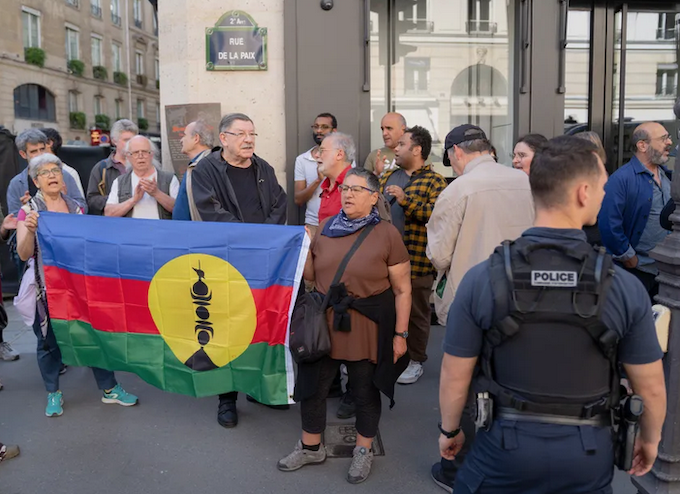 A demonstration in Paris not far from the Justice Ministry