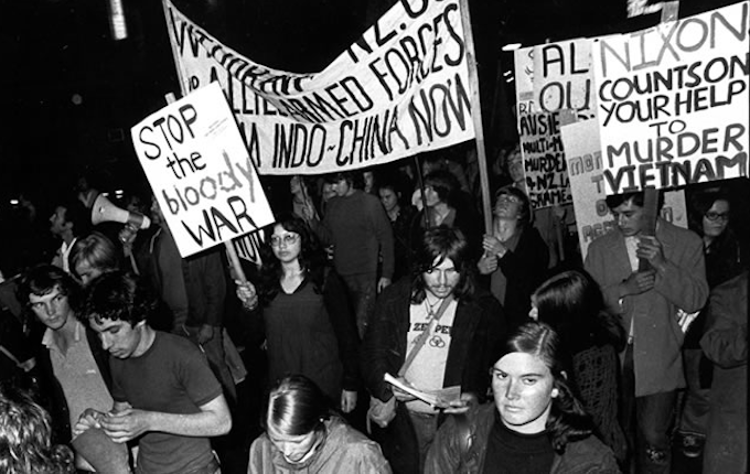 A New Zealand ant-Vietnam War protest in Auckland