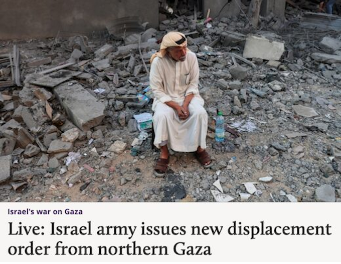 News headline of another Israeli operation to ethnically cleanse the Palestinians