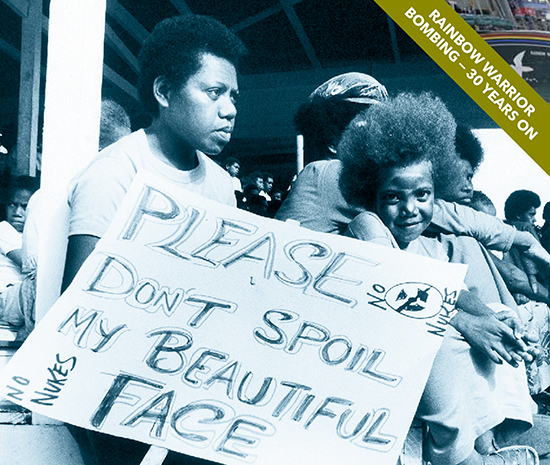 The title of the book is based on a photograph of a young ni-Vanuatu girl with a “no nukes” placard