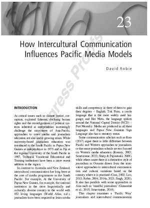 The opening page of David Robie's chapter 23 in The Sage Handbook of Intercultural Communication