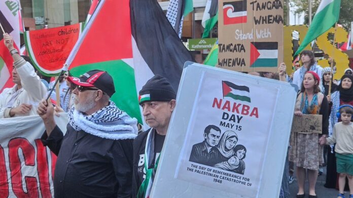 About 2000 protesters took part in a demonstration against Israel's Gaza genocide and ethnic cleansing in New Zealand's largest city Auckland yesterday