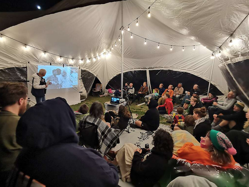 David Robie's tent talk about the Rainbow Warrior on the Rongelap voyage in May 1985