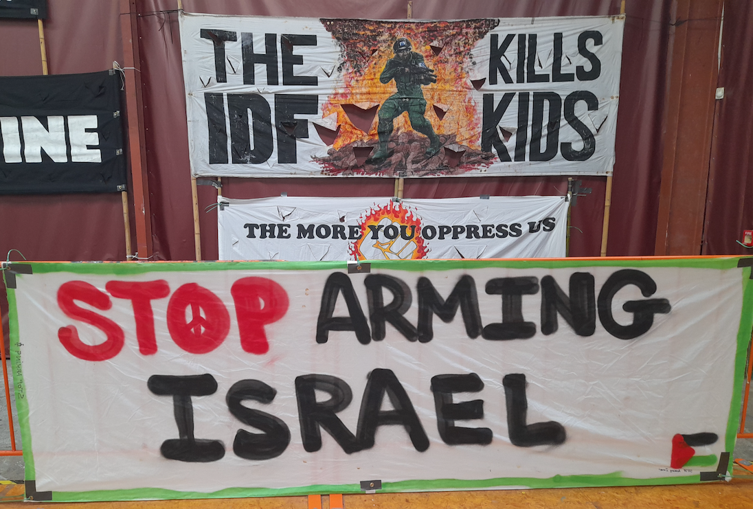 "Stop Arming Israel" 