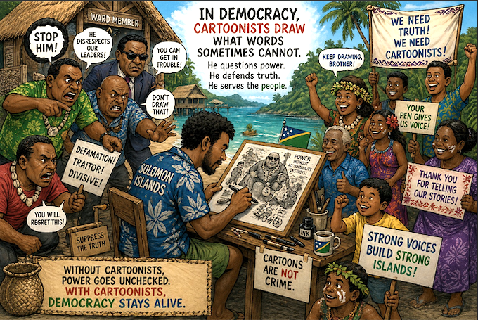 "Without cartoonists, power goes unchecked"