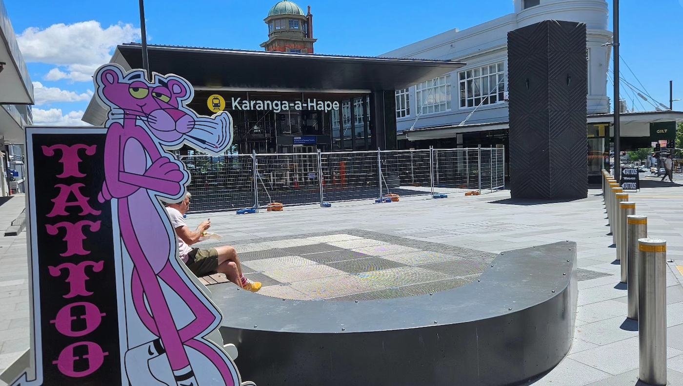 Pink Panther and the new Karang-a-hape CRL station . . . awaiting launch date