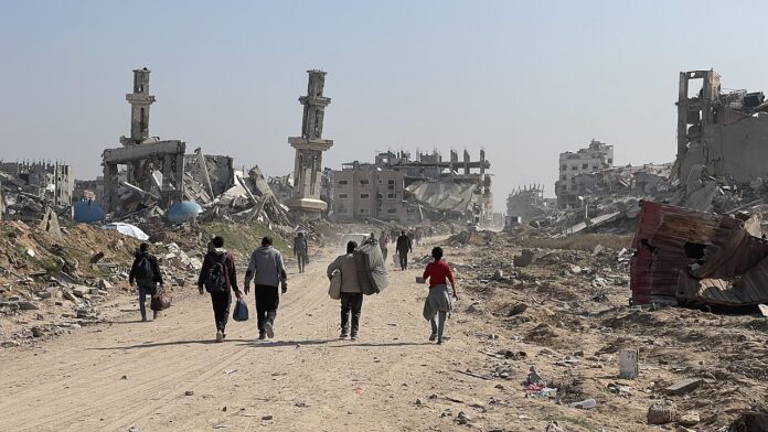 Forced_Displacement_of_Gaza 1280wide Forced Displacement of Palestinians in the Gaza Strip devastated by Israeli bombing
